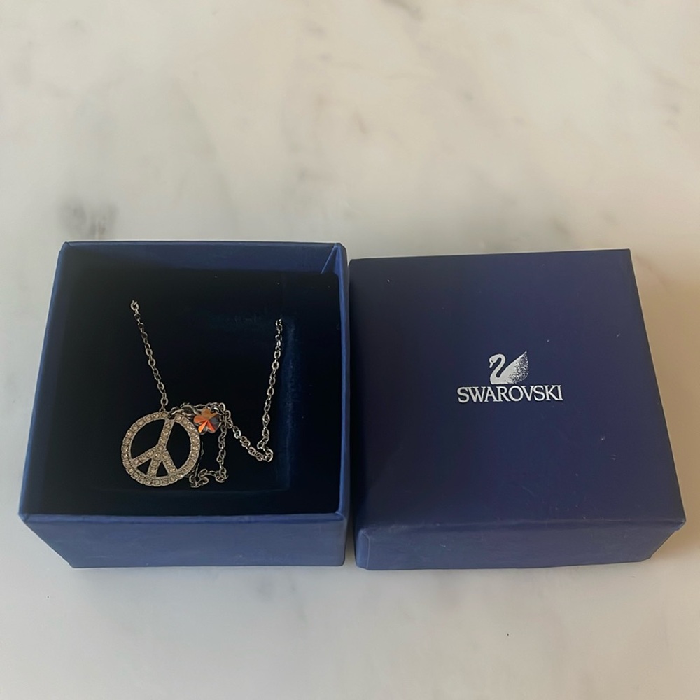 Swarovski Peace Sign necklace